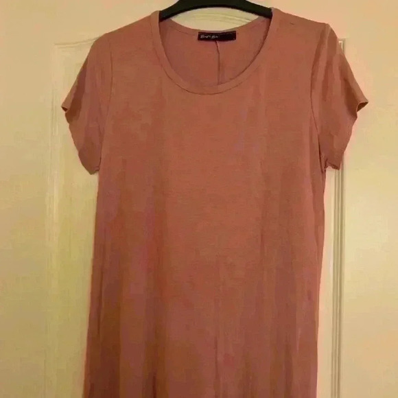 Basic pink short sleeve t shirt dress brit and  bri - Picture 5 of 9